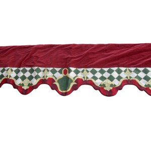 SFERRA Christmas Red Velvet Table Runner Mantle Cloth Needlepoint Fleur de Lys